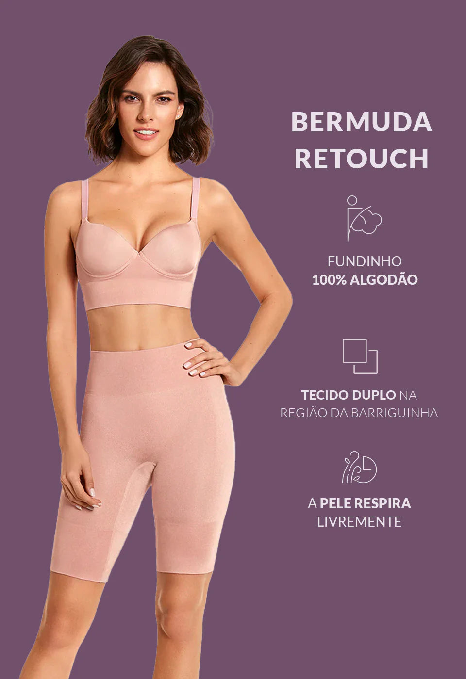 Bermuda Modeladora Cintura Alta - 60086