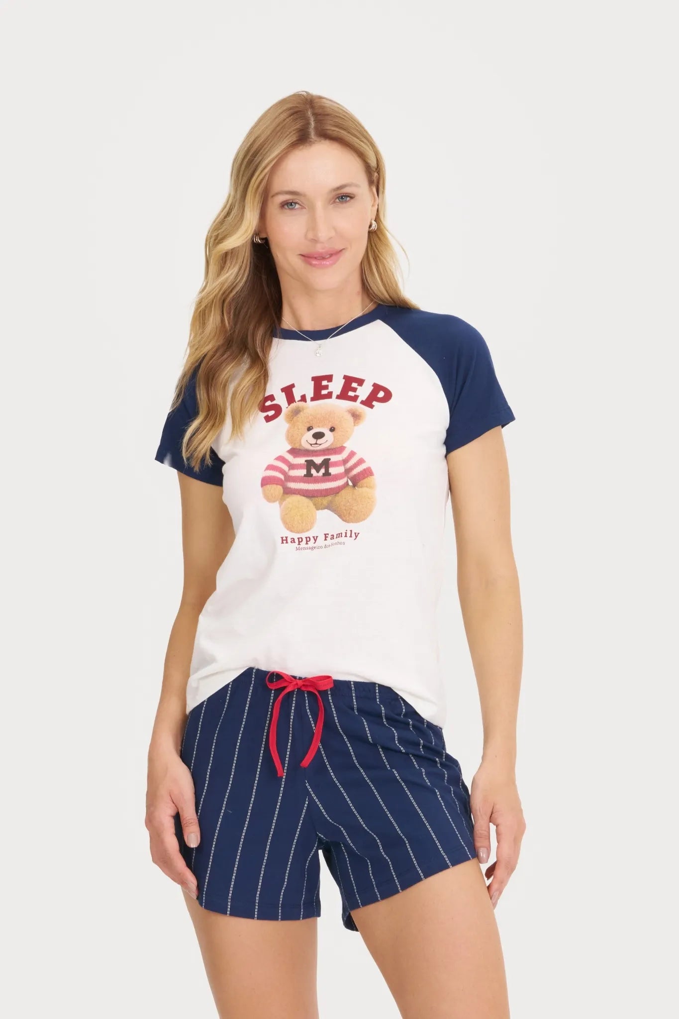 Pijama Manga Curto Feminino - 132287
