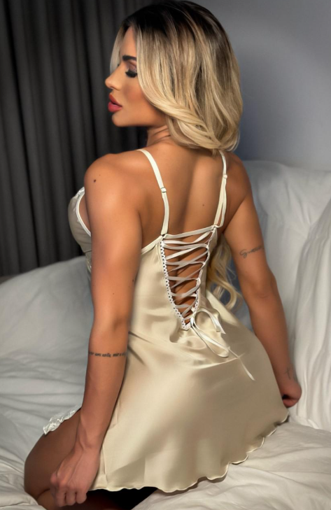 Camisola Sexy Com Detalhe de Fita De Cetim - 4026