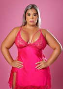 Camisola De Cetim e Renda Com Strappys Na Frente e Nas Costas - 681