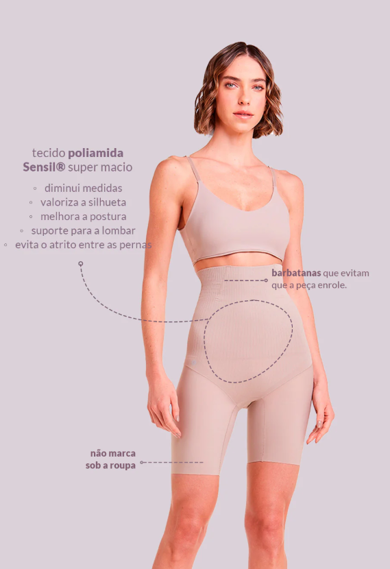 Bermuda Modeladora Abdominal Invisivel Com Barbatana - 80432