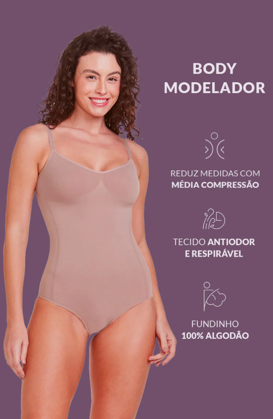Body Modelador Sem Bojo Levanta Bumbum Preto - 50505