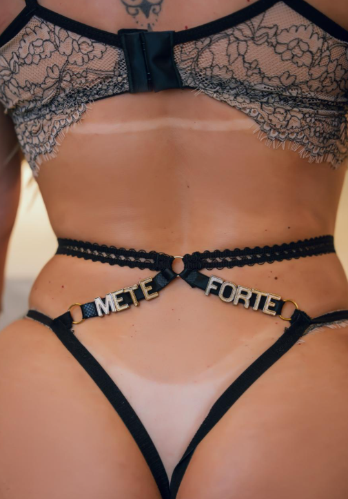 Conjunto Cropped Em Renda Com Frase - 4040