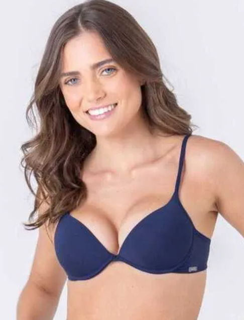Sutiã Push Up com bojo soft, em microfibra, aro especial, e alças finas - 81973
