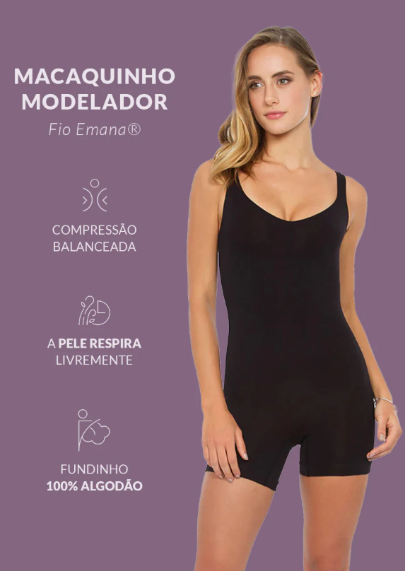 Body Modelador Macaquinho Emana Ameniza Celulite  - 50427