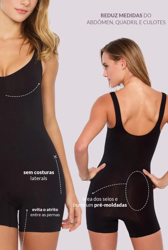 Body Modelador Macaquinho Emana Ameniza Celulite  - 50427