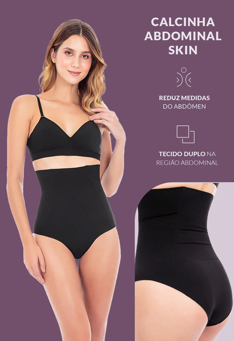 Calcinha Abdominal Skin com Barbatana - 50413